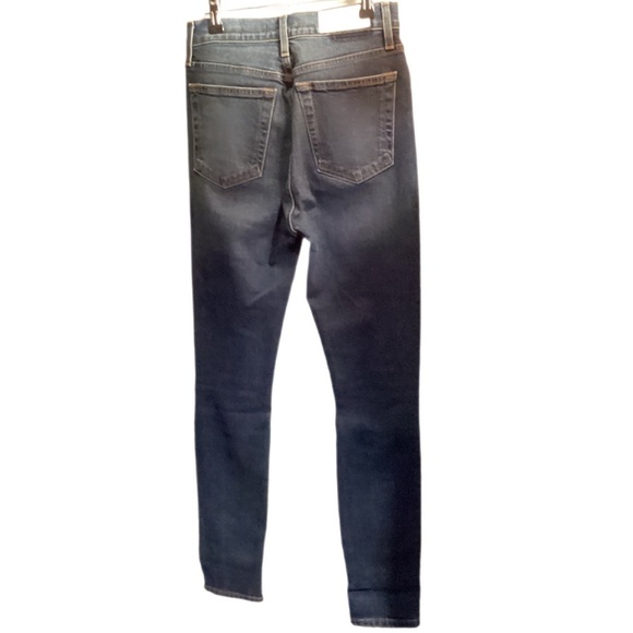 NWT RE/DONE High-Rise Cotton Distressed 5 pocket Dark Wash Skinny Leg Jeans 25 - Picture 5 of 5